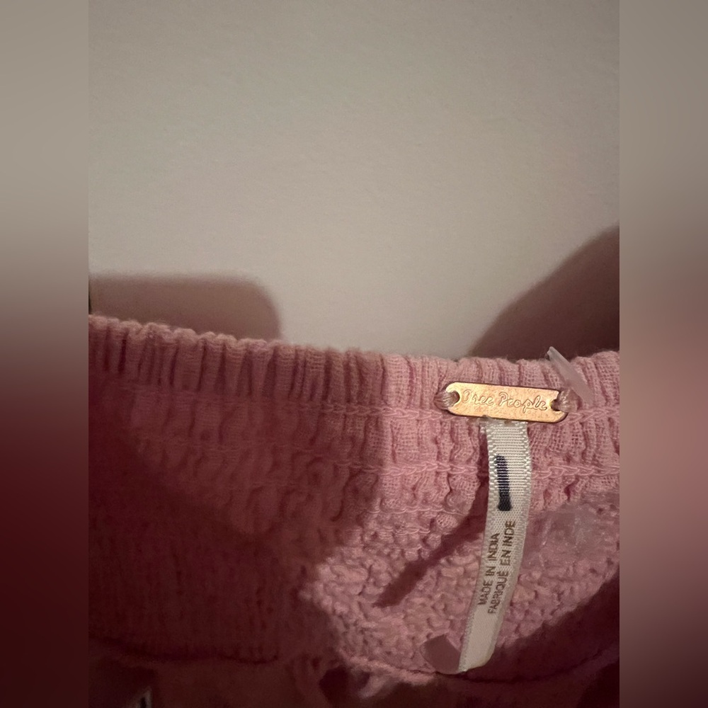 Free People 100% Cotton Make Waves Reversible Crop Top Babydoll Top - Picture 6 of 12